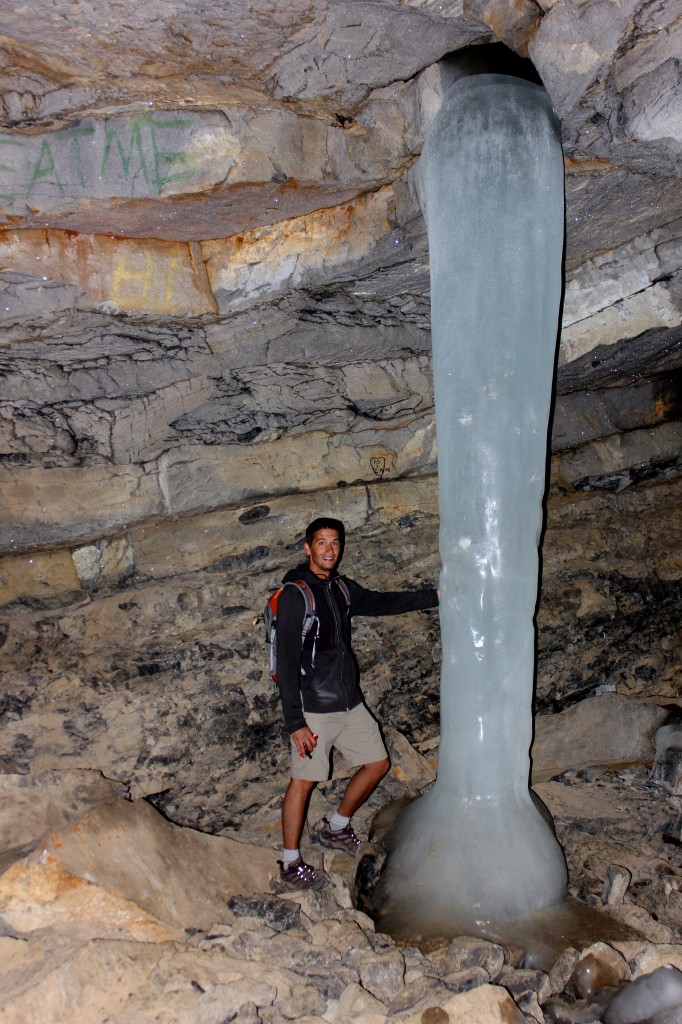 Tyler Beside The Ice Pillar
